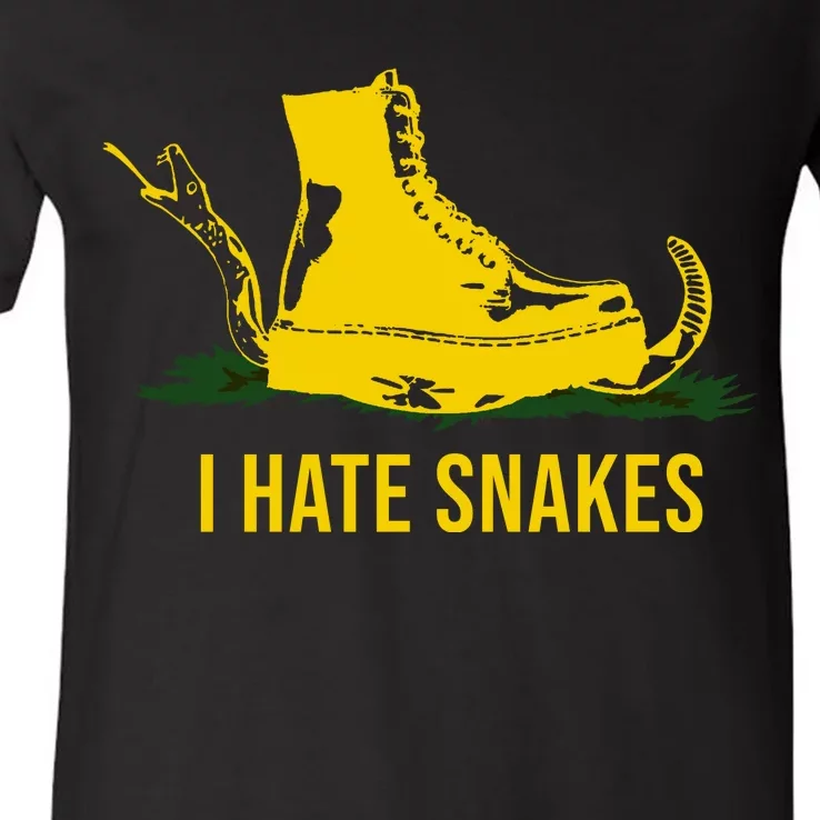 I Hate Snakes Don't Thread On Me Flag V-Neck T-Shirt