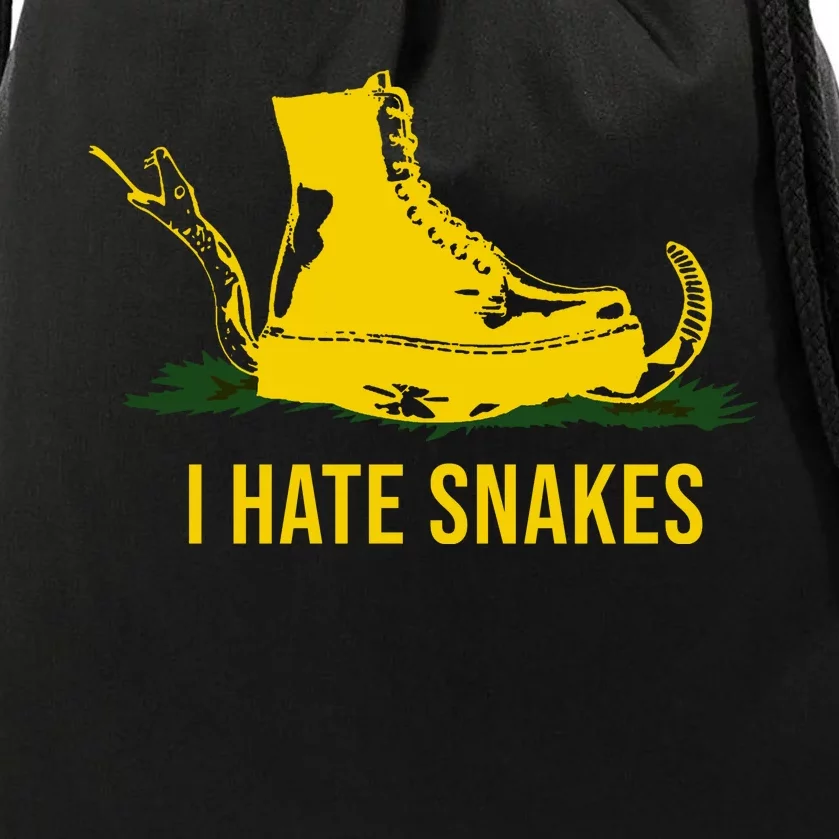 I Hate Snakes Don't Thread On Me Flag Drawstring Bag