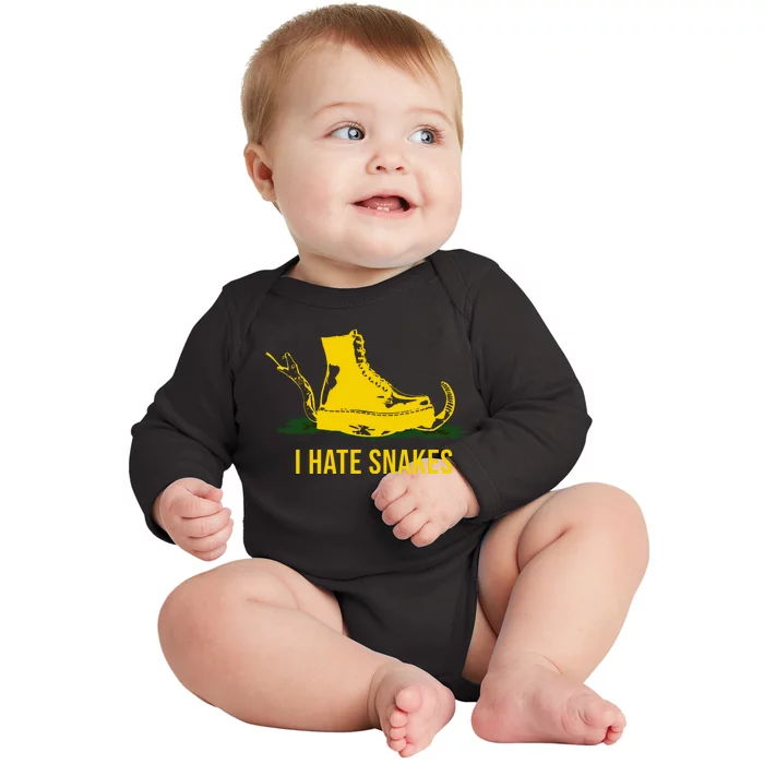 I Hate Snakes Don't Thread On Me Flag Baby Long Sleeve Bodysuit