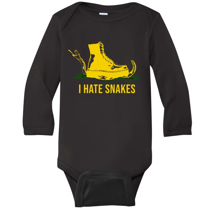 I Hate Snakes Don't Thread On Me Flag Baby Long Sleeve Bodysuit