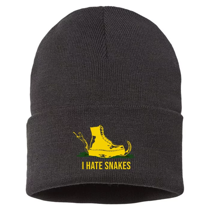 I Hate Snakes Don't Thread On Me Flag Sustainable Knit Beanie