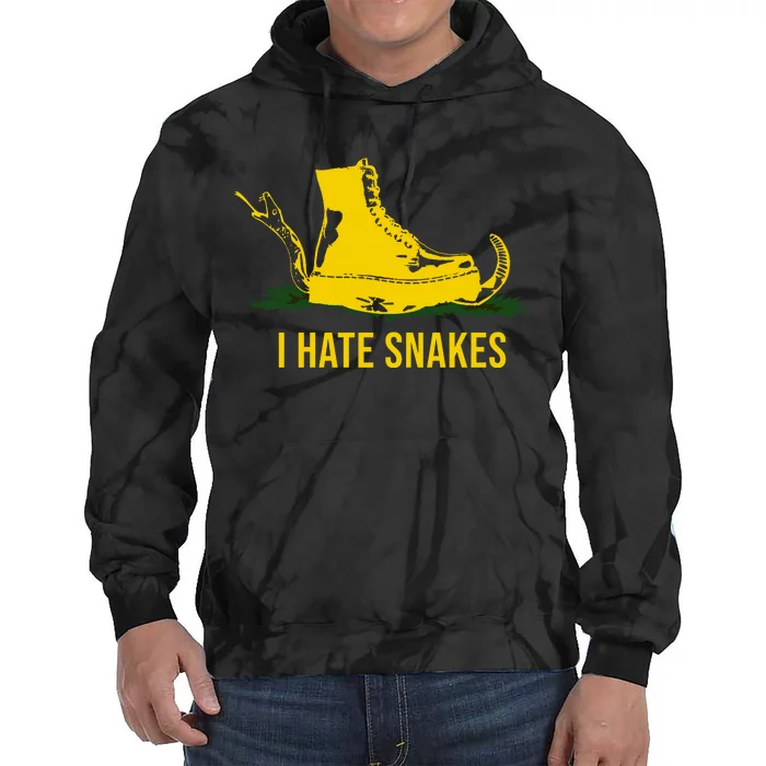 I Hate Snakes Don't Thread On Me Flag Tie Dye Hoodie