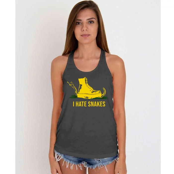 I Hate Snakes Don't Thread On Me Flag Women's Knotted Racerback Tank