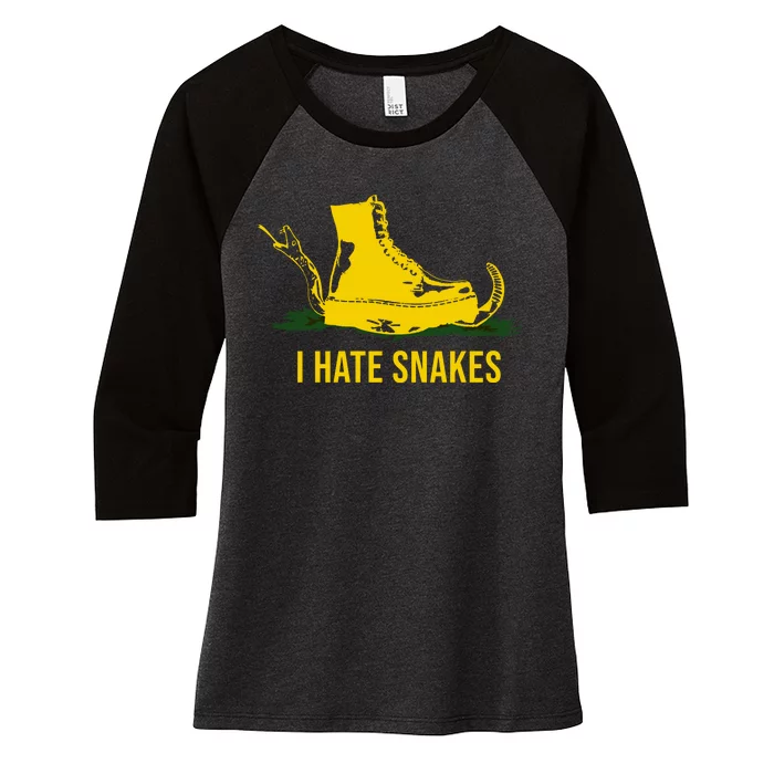 I Hate Snakes Don't Thread On Me Flag Women's Tri-Blend 3/4-Sleeve Raglan Shirt