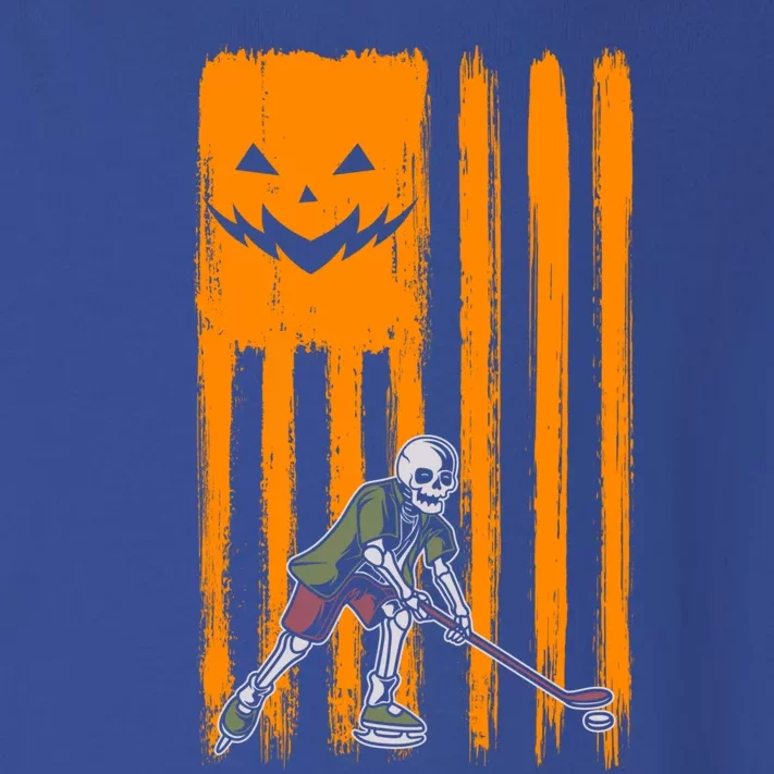 Ice Hockey Skeleton Halloween Boys American Pumpkin Flag Gift Toddler Long Sleeve Shirt