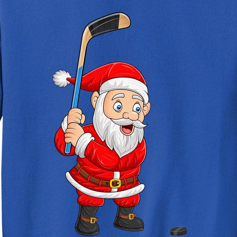 Ice Hockey Sports Lover Santa Playing Ice Hockey Christmas Gift Tall Sweatshirt