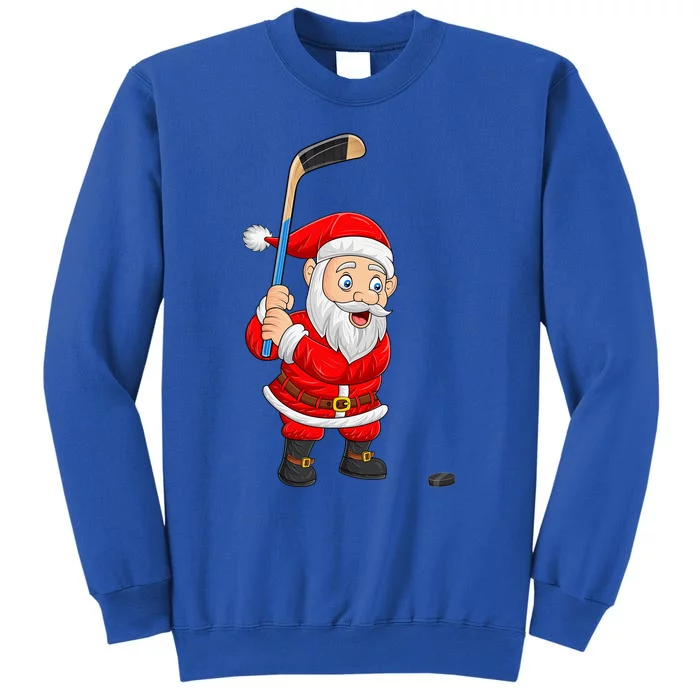 Ice Hockey Sports Lover Santa Playing Ice Hockey Christmas Gift Tall Sweatshirt