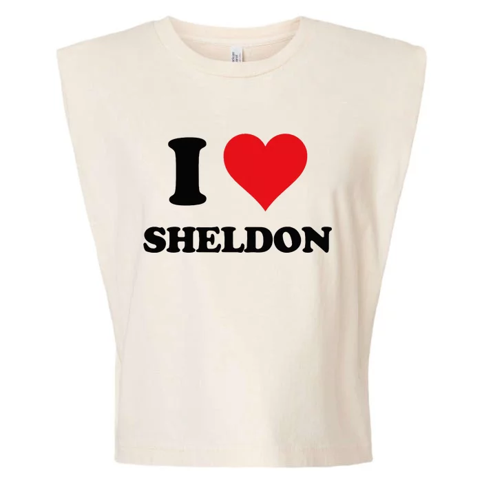 I Heart Sheldon First Name I Love Personalized Stuff Garment-Dyed Women's Muscle Tee