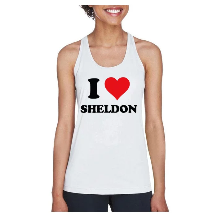 I Heart Sheldon First Name I Love Personalized Stuff Women's Racerback Tank