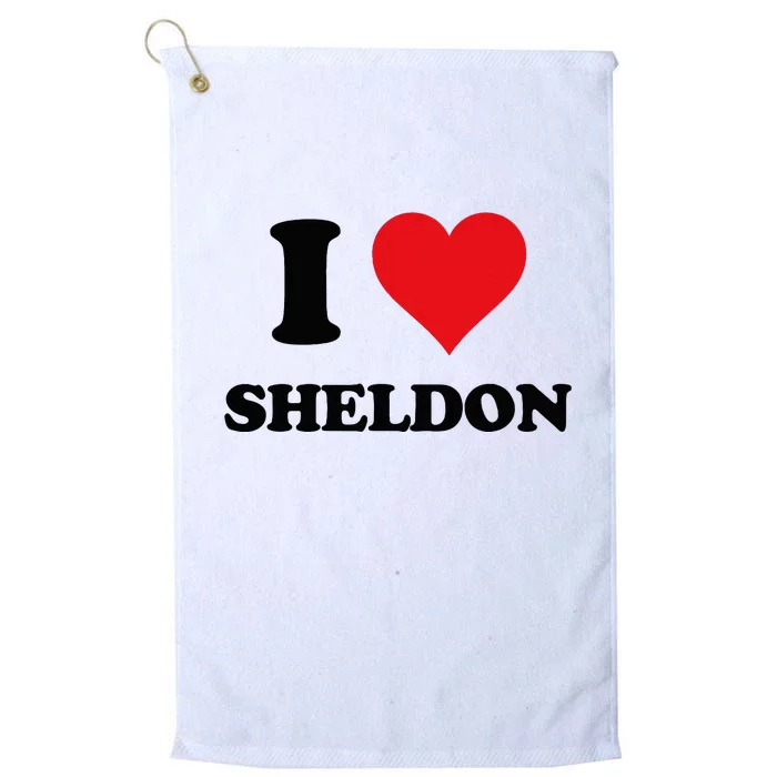 I Heart Sheldon First Name I Love Personalized Stuff Platinum Collection Golf Towel