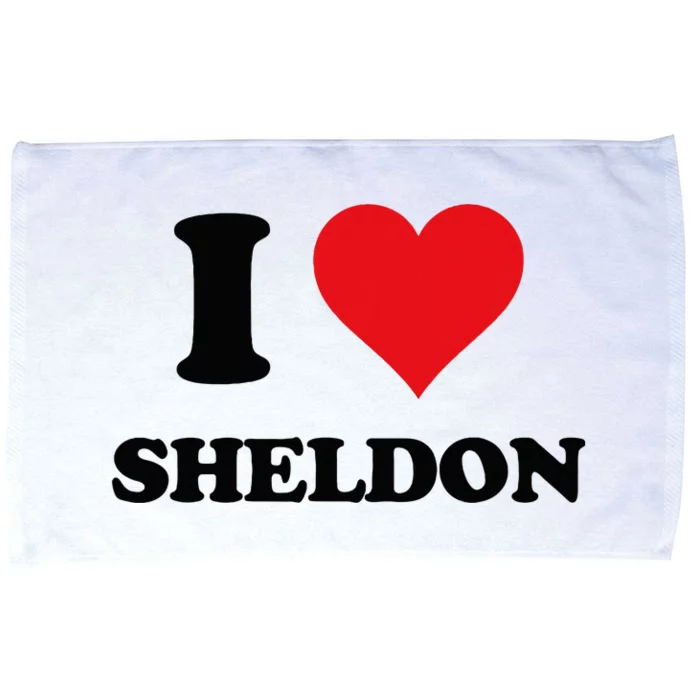 I Heart Sheldon First Name I Love Personalized Stuff Microfiber Hand Towel