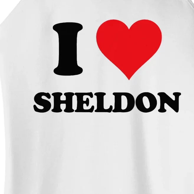 I Heart Sheldon First Name I Love Personalized Stuff Women’s Perfect Tri Rocker Tank