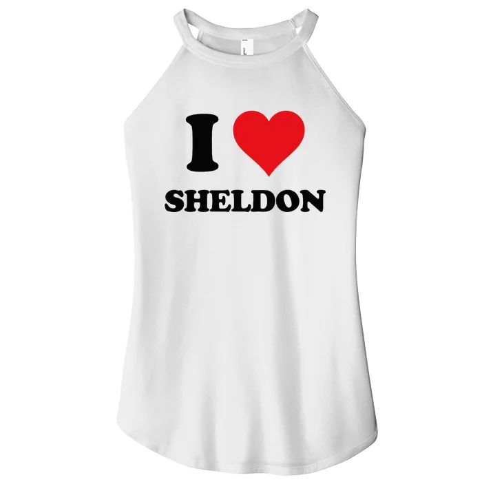 I Heart Sheldon First Name I Love Personalized Stuff Women’s Perfect Tri Rocker Tank