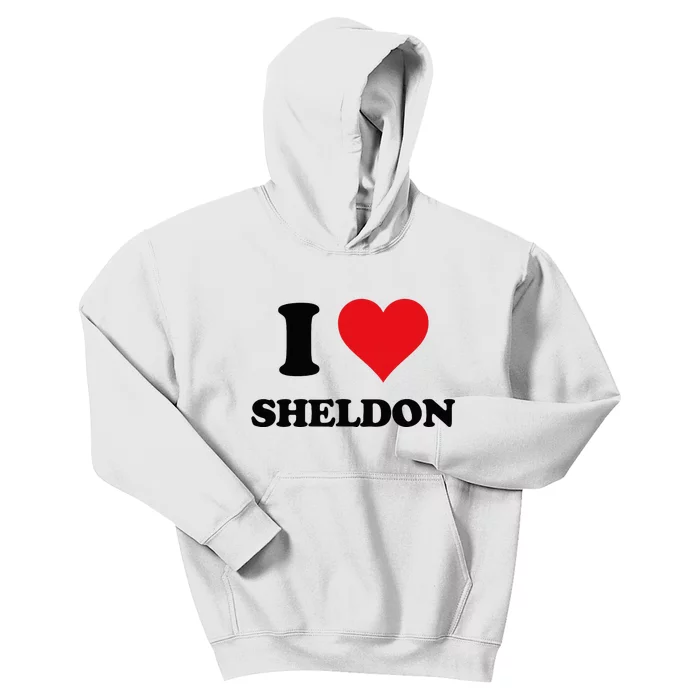 I Heart Sheldon First Name I Love Personalized Stuff Kids Hoodie