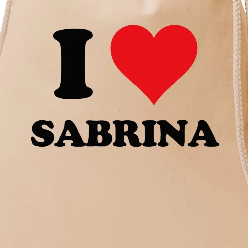 I Heart Sabrina First Name I Love Personalized Stuff Drawstring Bag