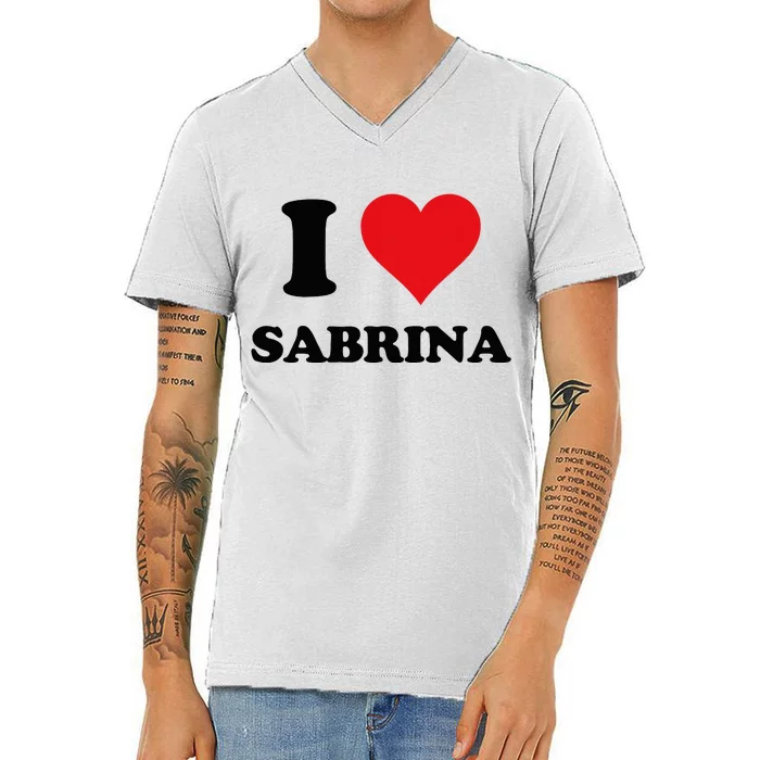 I Heart Sabrina First Name I Love Personalized Stuff V-Neck T-Shirt