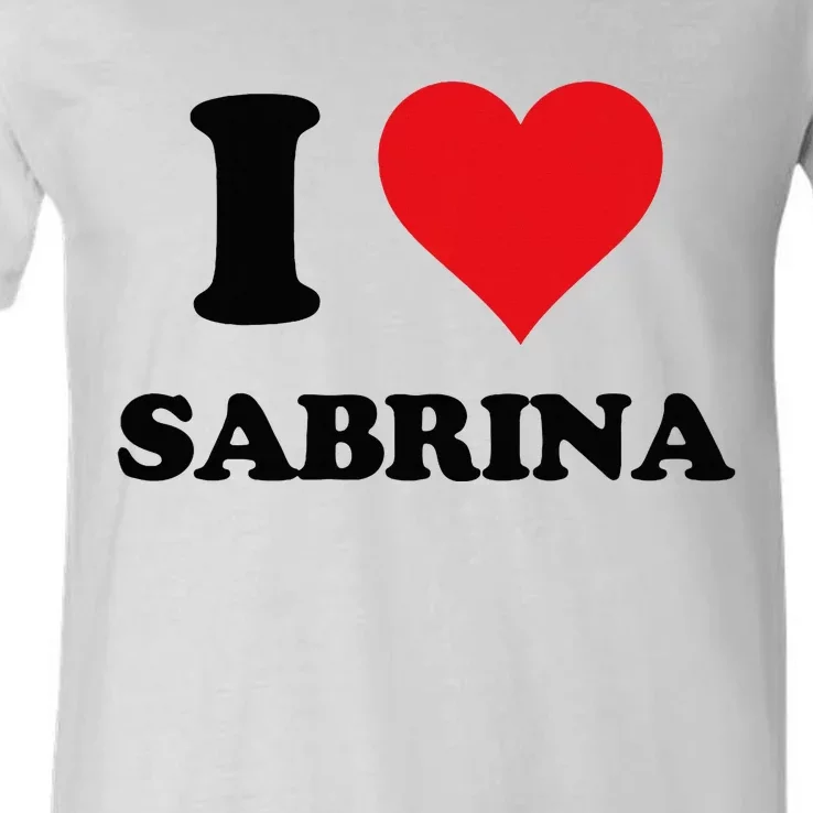 I Heart Sabrina First Name I Love Personalized Stuff V-Neck T-Shirt