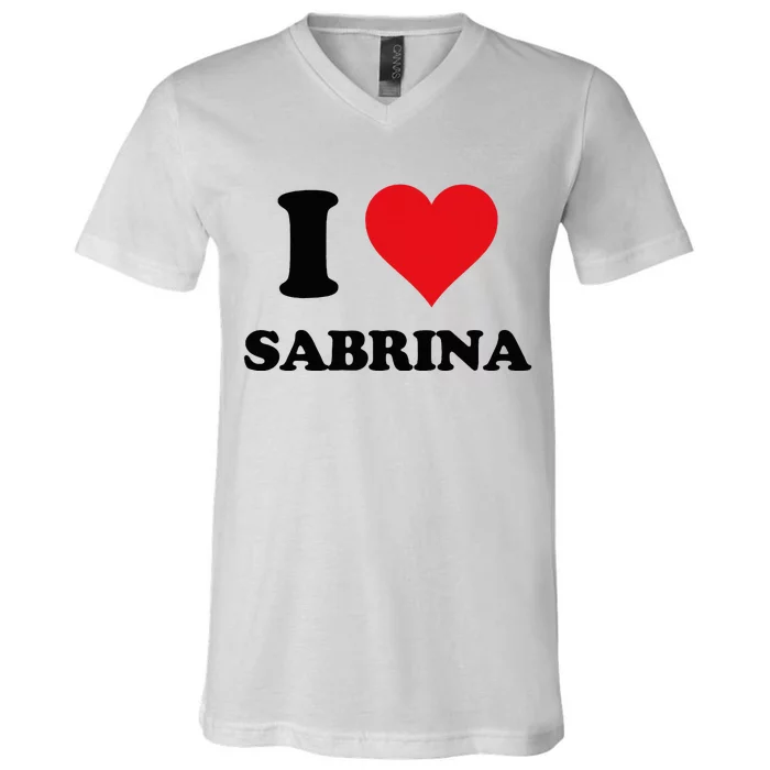 I Heart Sabrina First Name I Love Personalized Stuff V-Neck T-Shirt