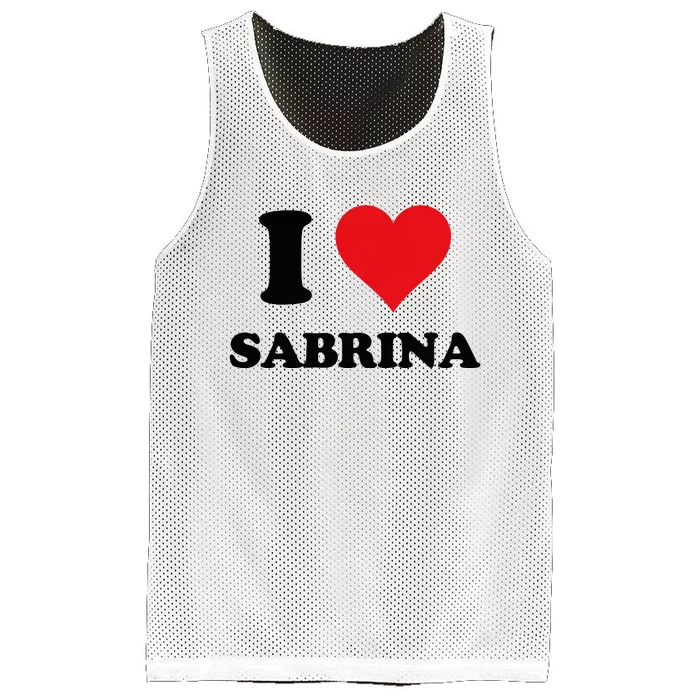 I Heart Sabrina First Name I Love Personalized Stuff Mesh Reversible Basketball Jersey Tank