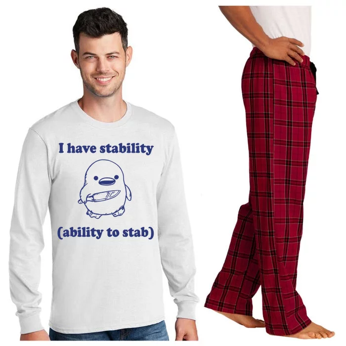 I Have Stability Ability To Stab Funny Long Sleeve Pajama Set