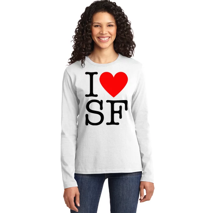 I Heart San Francisco I Love Sf Ladies Long Sleeve Shirt