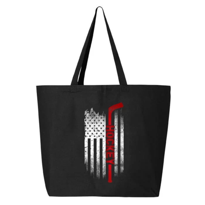 Ice Hockey Stick USA Flag Sports Patriotic Hockey Player 25L Jumbo Tote