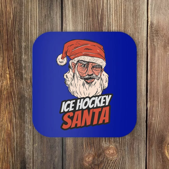 Ice Hockey Santa Claus Christmas Holiday Ice Hockey Player Gift Coaster