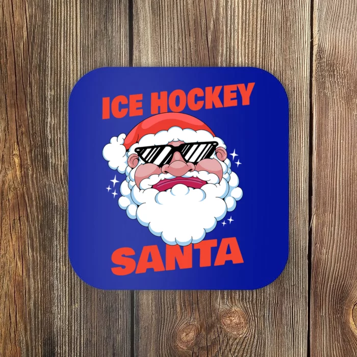 Ice Hockey Santa Funny Christmas Ice Hockey Player Funny Gift Coaster