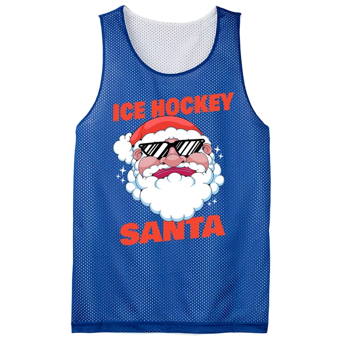 Ice Hockey Santa Funny Christmas Ice Hockey Player Funny Gift Mesh Reversible Basketball Jersey Tank