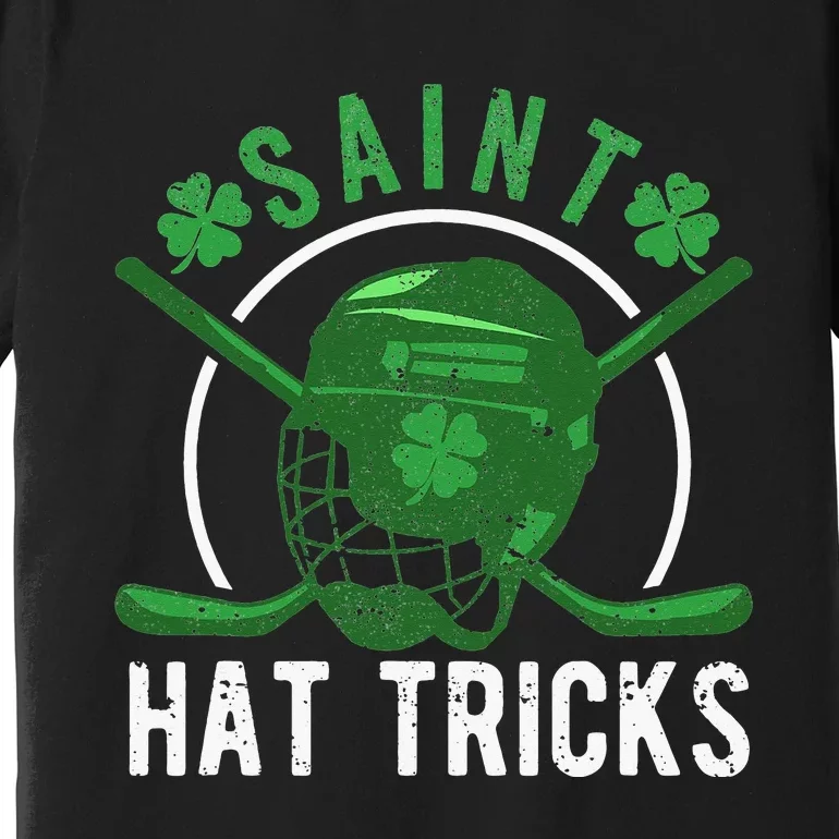 Ice Hockey Shamrock Irish St Patricks Day Premium T-Shirt