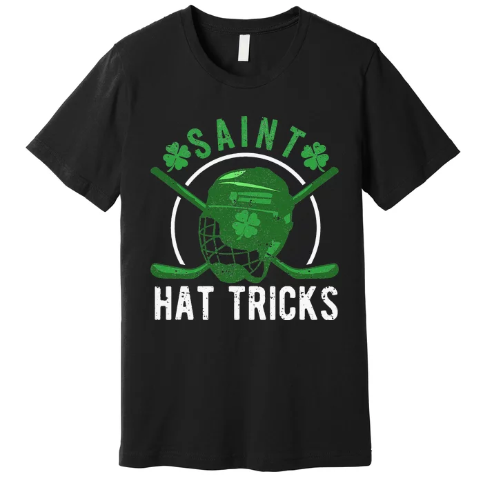 Ice Hockey Shamrock Irish St Patricks Day Premium T-Shirt