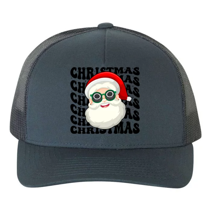 Ice Hockey Santa Groovy Christmas Ice Hockey Player Xmas Gift Yupoong Adult 5-Panel Trucker Hat