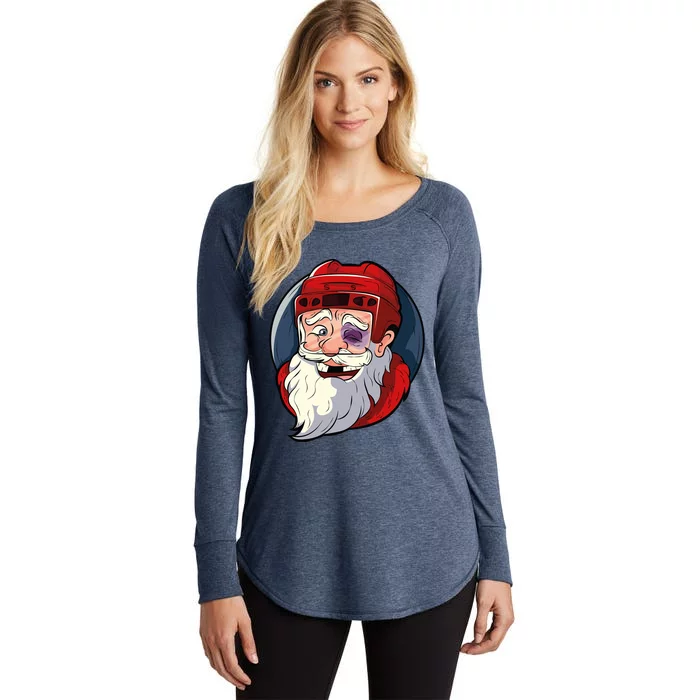 Ice Hockey Santa Claus Goalie Coach Christmas Gift Women's Perfect Tri Tunic Long Sleeve Shirt