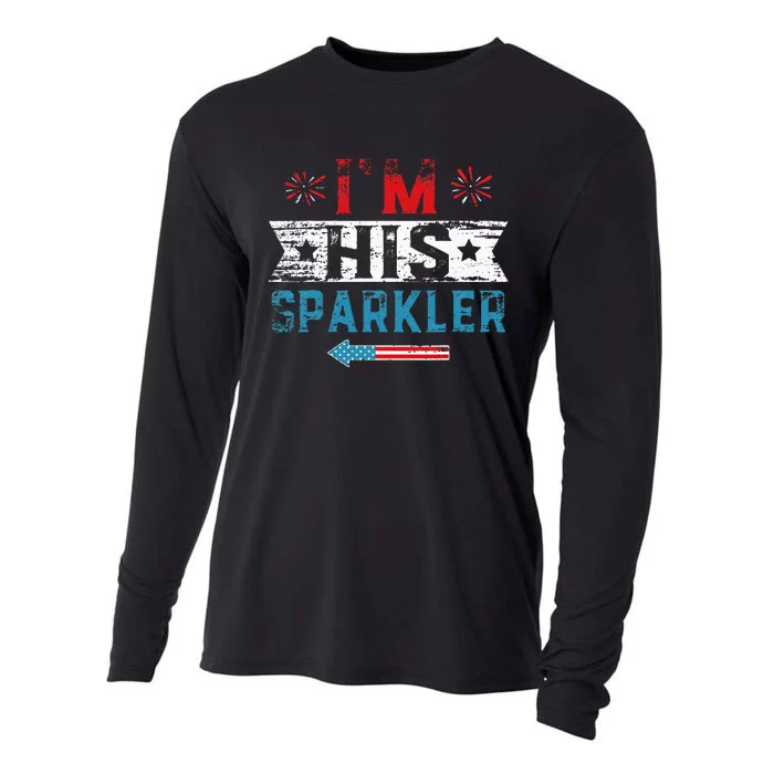 Im His Sparkler His And Her 4th Of July Matching Couples Cooling Performance Long Sleeve Crew