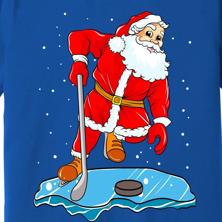 Ice Hockey Santa Claus Christmas Player Coach Team Dad Gift Premium T-Shirt