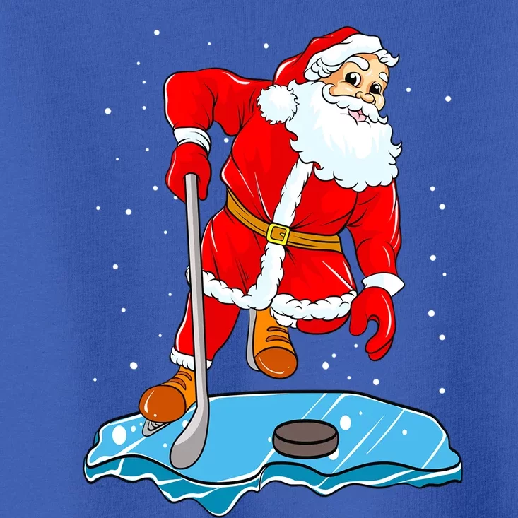 Ice Hockey Santa Claus Christmas Player Coach Team Dad Gift Toddler T-Shirt