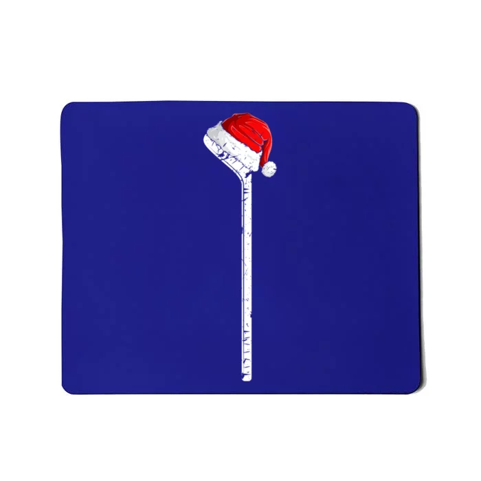 Ice Hockey Stick Santa Hat Christmas Gift Mousepad