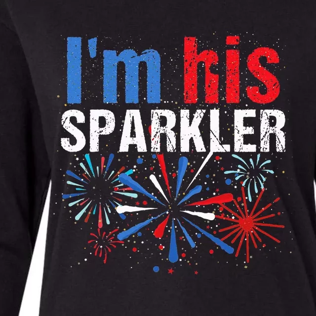 I'm Her Sparkler His And Her 4th of July Matching Couples Womens Cotton Relaxed Long Sleeve T-Shirt