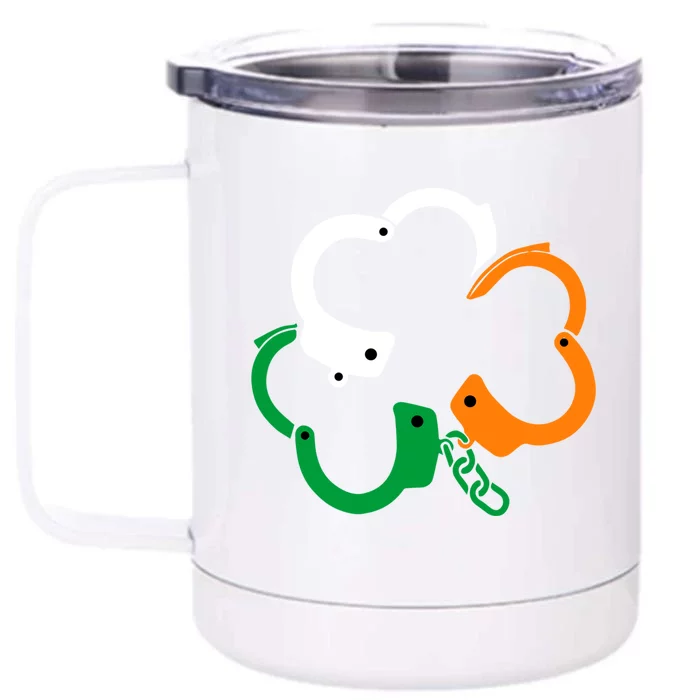 Irish Handcuffs Shamrock St Patrick's Day Police Gift Front & Back 12oz Stainless Steel Tumbler Cup