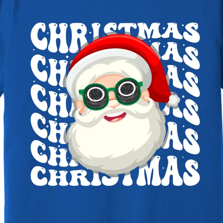 Ice Hockey Santa Groovy Christmas Ice Hockey Player Xmas Cute Gift Premium T-Shirt