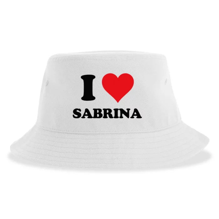 I Heart Sabrina First Name I Love Personalized Stuff Sustainable Bucket Hat