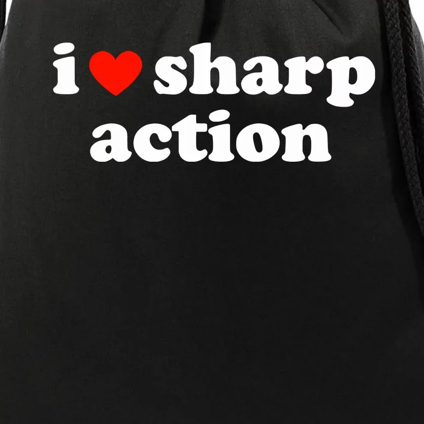 I Heart Sharp Action Drawstring Bag