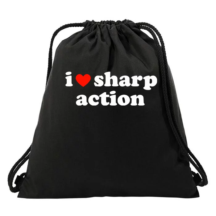 I Heart Sharp Action Drawstring Bag