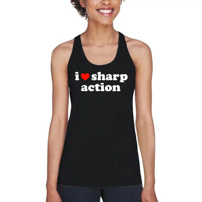 I Heart Sharp Action Women's Racerback Tank