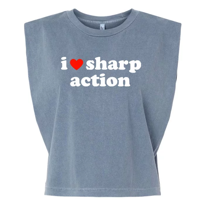 I Heart Sharp Action Garment-Dyed Women's Muscle Tee