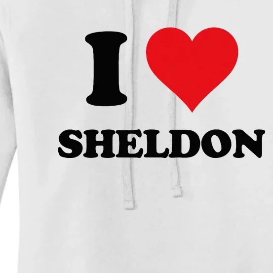 I Heart Sheldon First Name Women's Pullover Hoodie