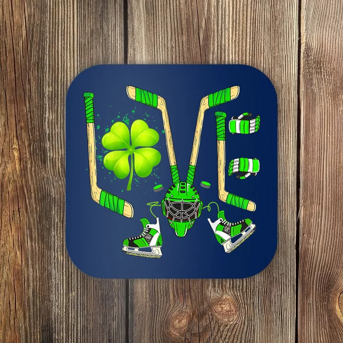 Ice Hockey St Patricks Day Love Cute Boy Girl Goalie Coaster