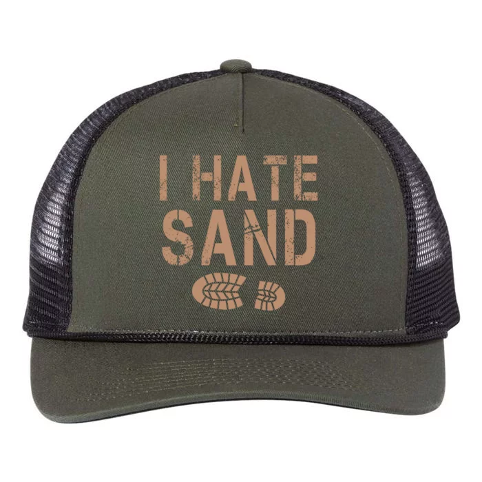 I Hate Sand Middle East Deployment Sand Boot Print Retro Rope Trucker Hat Cap