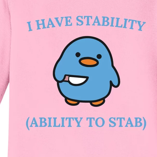 I Have Stability Ability To Stab Baby Long Sleeve Bodysuit