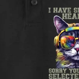 I Have Selective Hearing Cool Funny Cat Design Headphones Dry Zone Grid Performance Polo